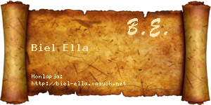 Biel Ella névjegykártya